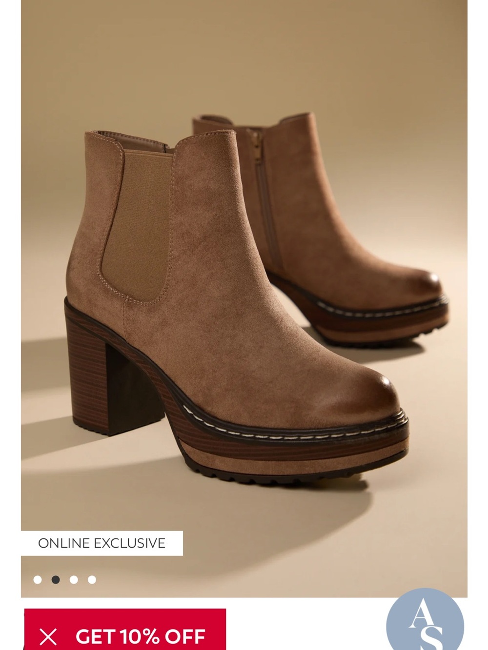 Altar'd State Taupe Suede Platform Chelsea Booties